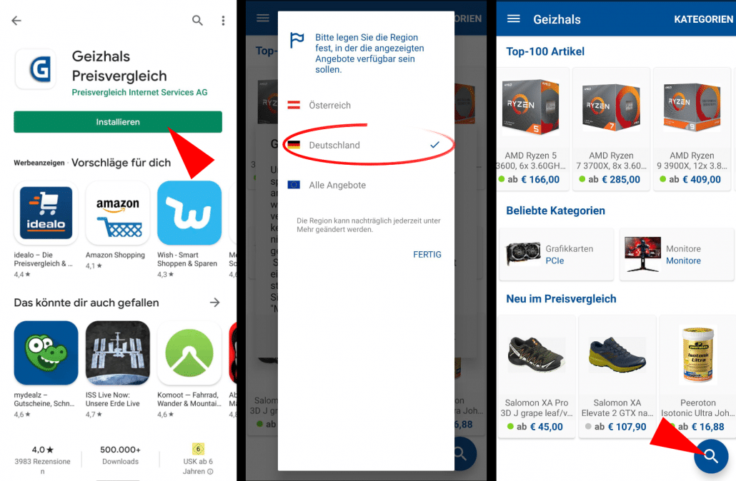 Geizhals-App nutzen 1