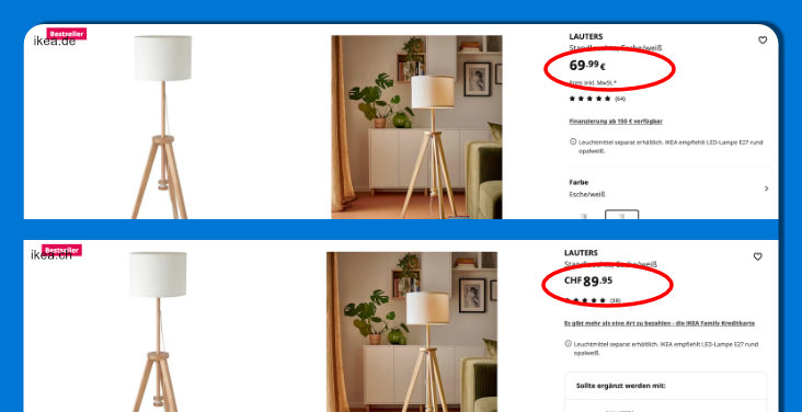 Ikea Schweiz-Deutschland - Preisvergleich - LAUTERS