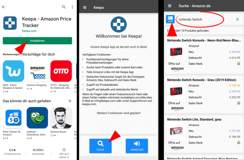 Keepa-App nutzen 1