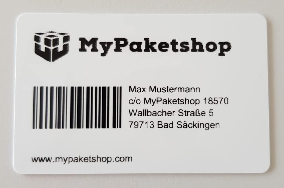 Foto der neuen Kundenkarte von MyPaketshop