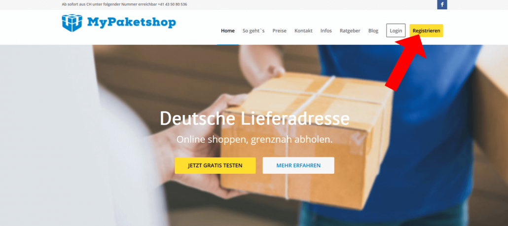 Startseite von MyPaketshop