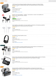 Suchergebnisse "Kopfhörer" auf Amazon