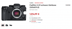 Fujifilm X-H1 in Deutschland