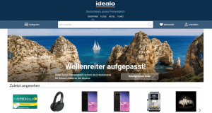 Screenshot Startseite idealo.de