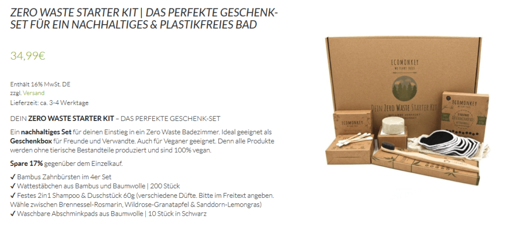 Plastikfreies Geschenk-Set fürs Bad