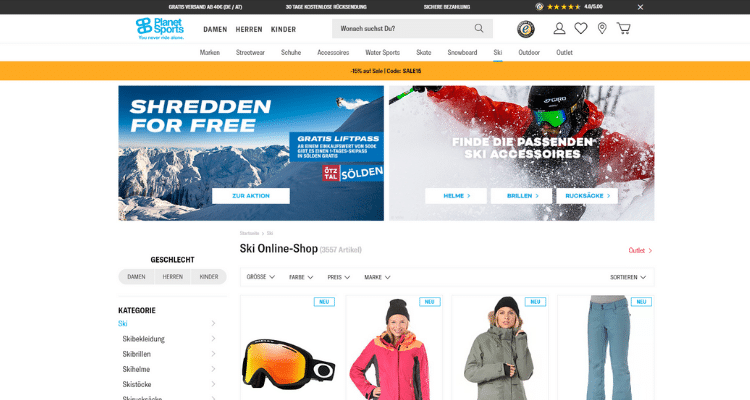 Planet Sports - Wintersportartikel